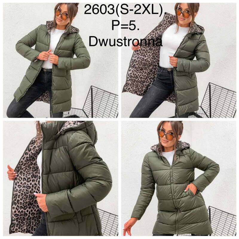 Kurtki damskie zimowe Roz S-2XL, 1 Kolor Paczka 5 szt